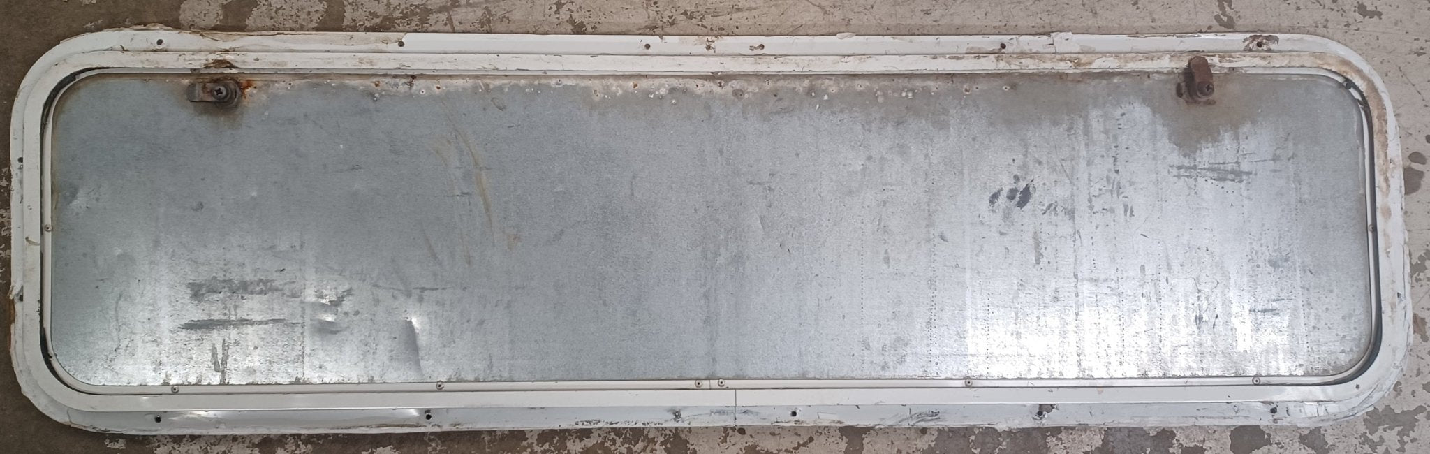 Used Radius Cornered Cargo Door 46" x 11 7/8" x 5/8"D - Young Farts RV Parts