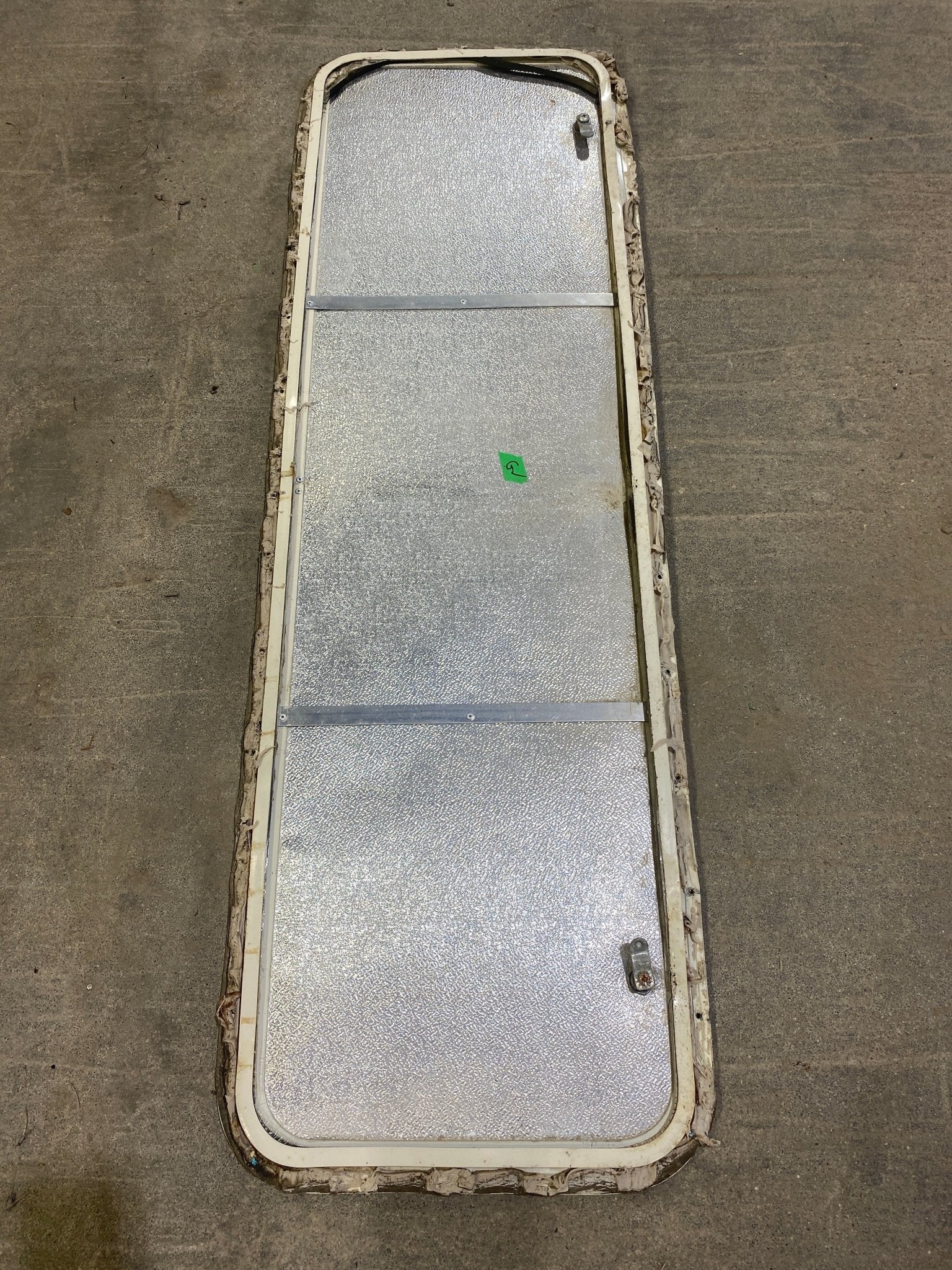 Used Radius Cornered Cargo Door 49 3/4" W x 14 3/4" H X 1/2" D - Young Farts RV Parts