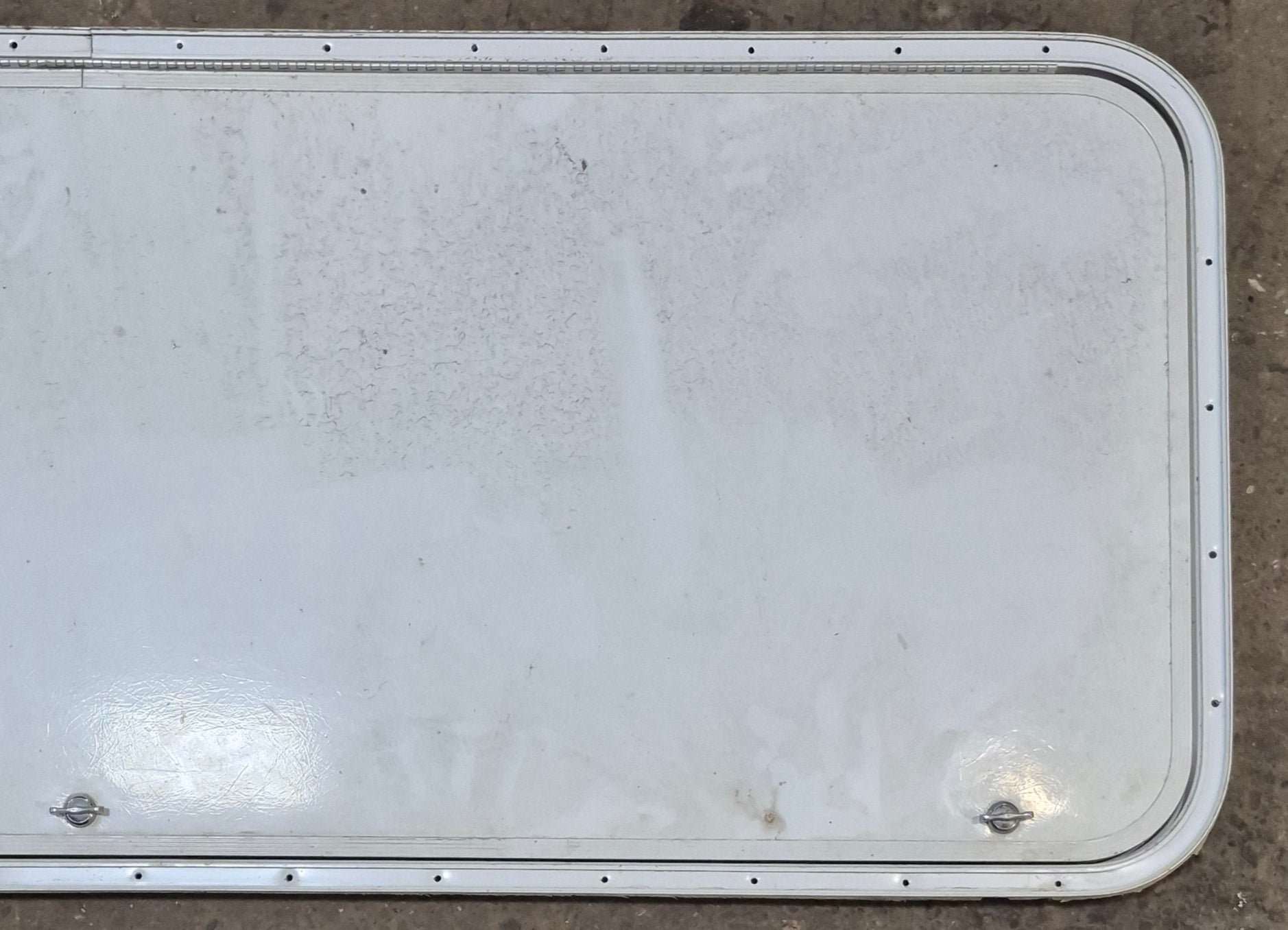 Used Radius Cornered Cargo Door 59 3/4" x 21 7/8" x 1/2" D - Young Farts RV Parts