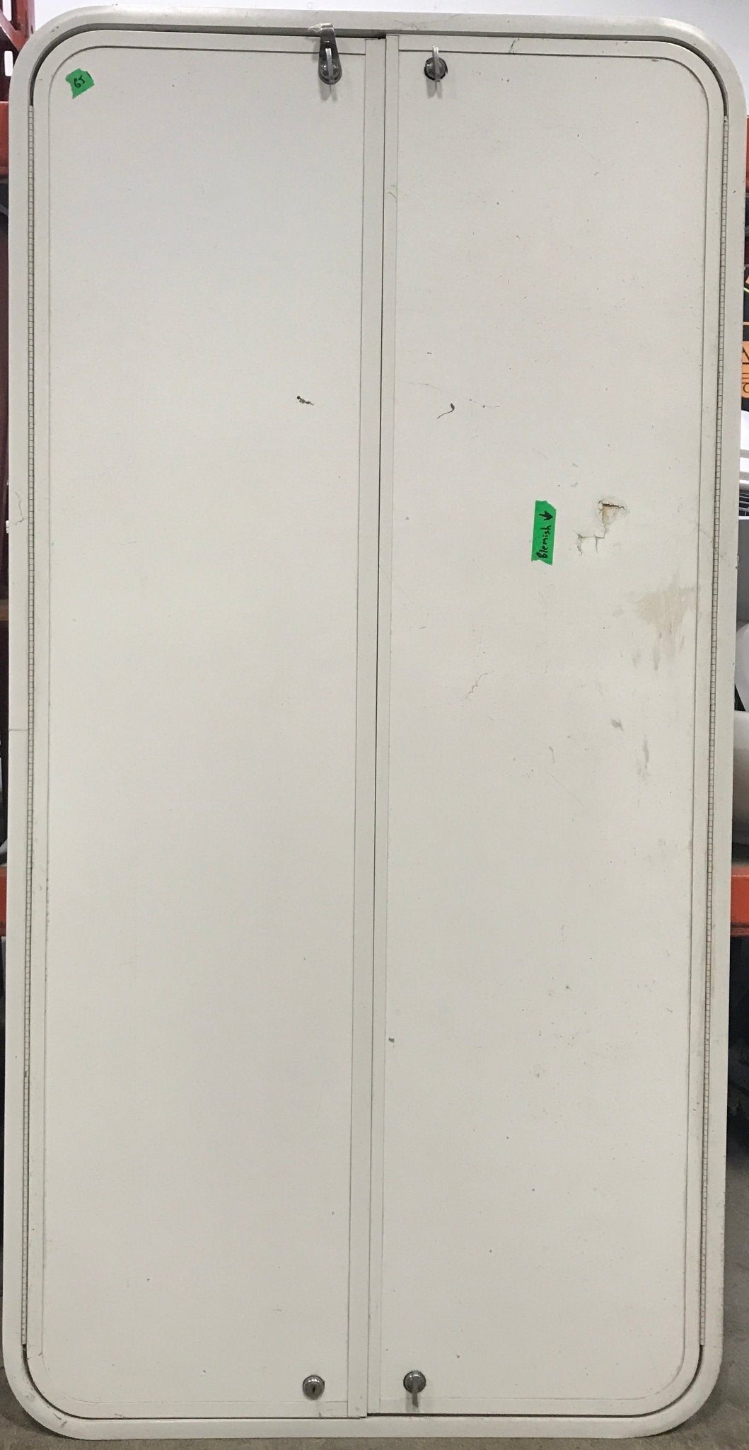 Used Radius Cornered Cargo Door 59 3/4" x 29 3/4" x 1" D - Young Farts RV Parts