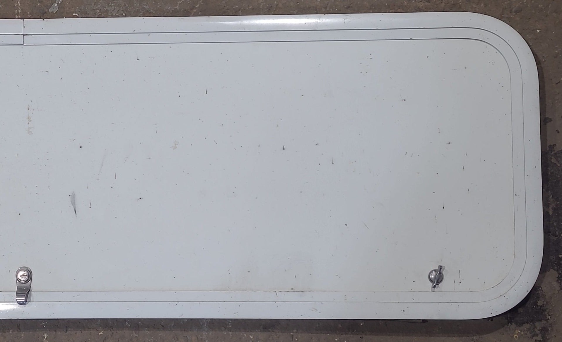 Used Radius Cornered Cargo Door 60" x 16 3/4" x 5/8" D - Young Farts RV Parts