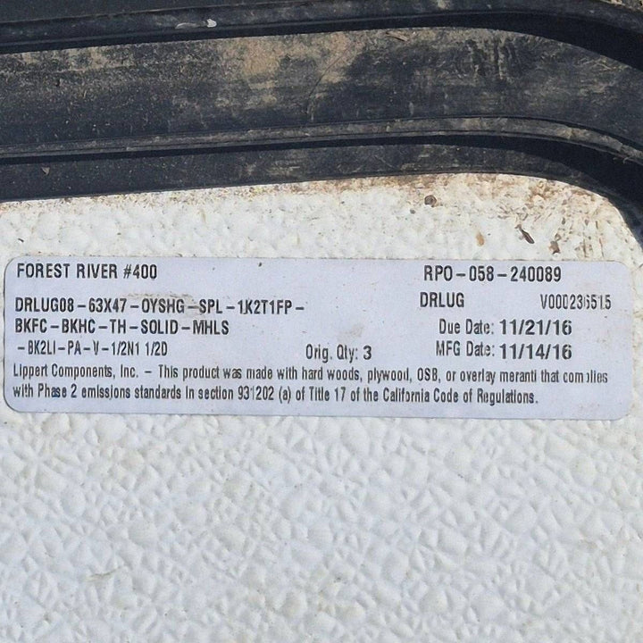 Used Radius Cornered Cargo Door - 62 5/8" X 47 1/8" X 2" - Young Farts RV Parts