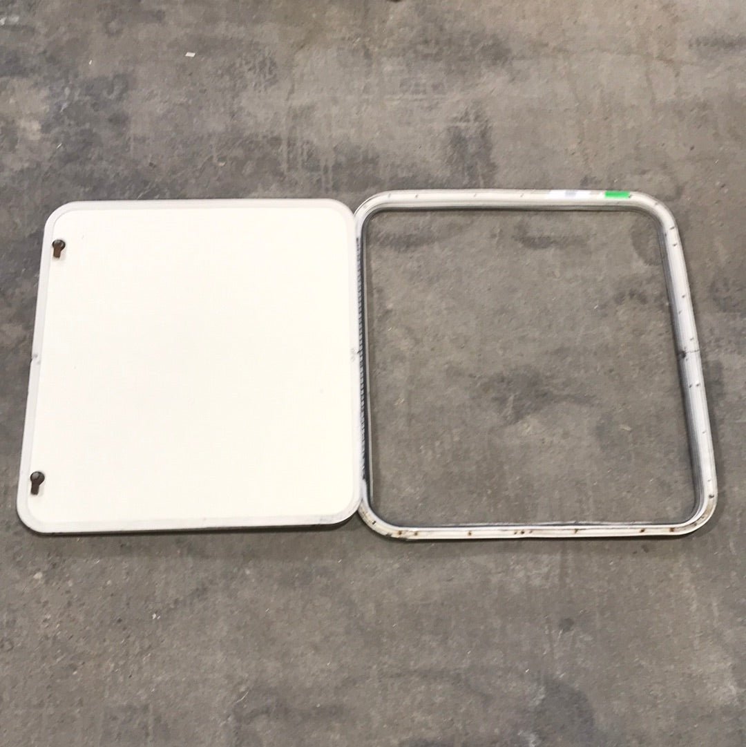 Used Radius Cornered Cargo LPG Door 27" W x 29 3/4" H X 3/4" D - Young Farts RV Parts