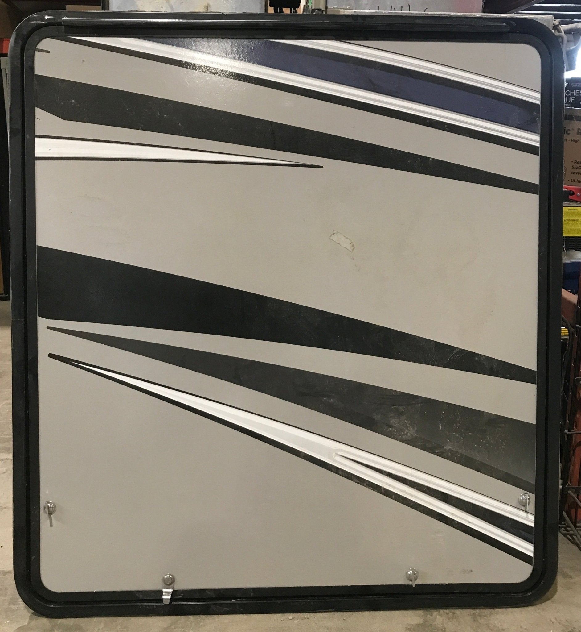 Used Radius Cornered Outdoor Kitchen Compartment Door 43 3/4" W x 47 3/4" H x 1 3/4" D - Young Farts RV Parts