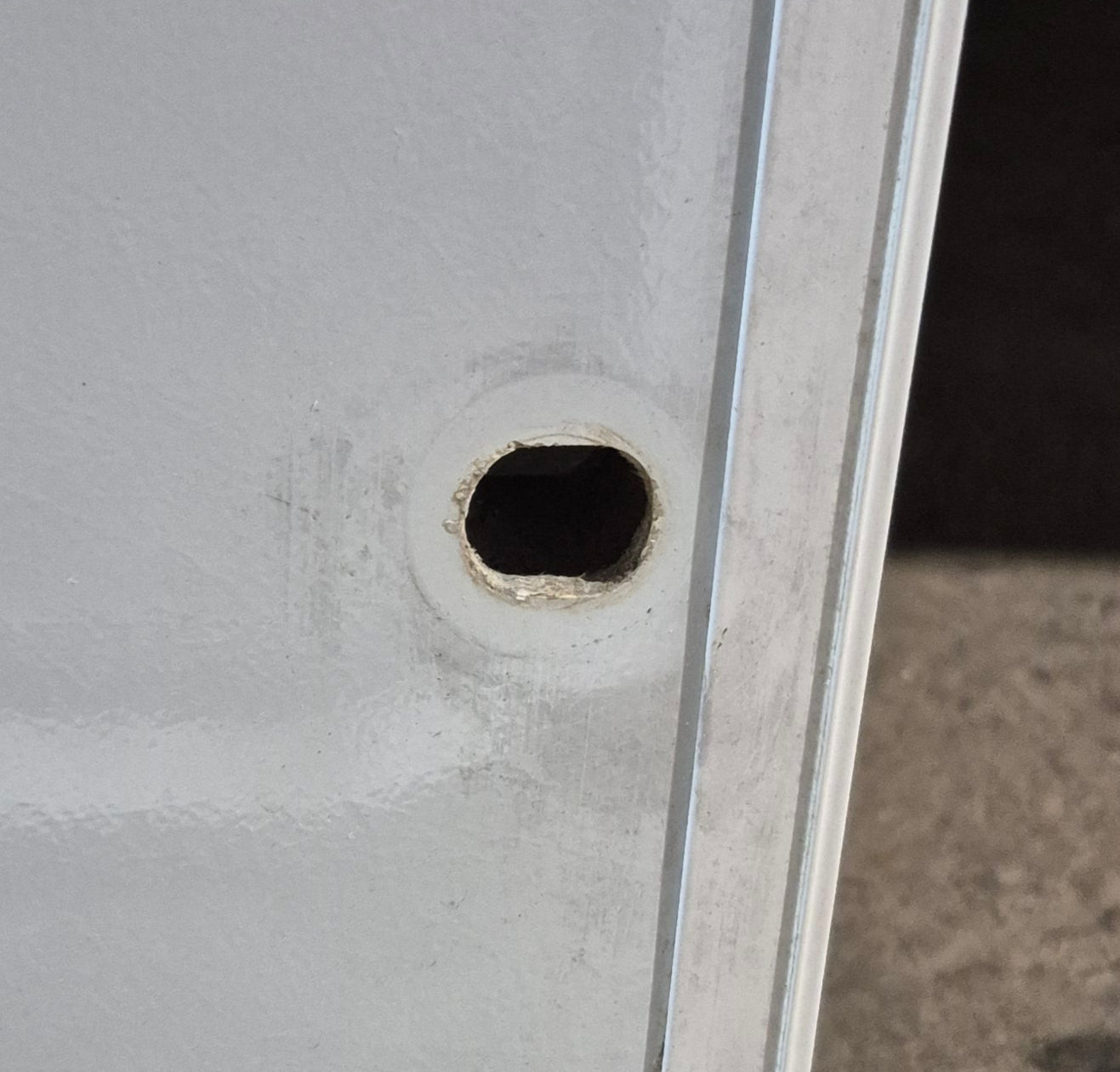 Used Radius Cornered Outdoor Kitchen Compartment Door 63 3/4" W x 51 1/2" H x 2" D - Young Farts RV Parts