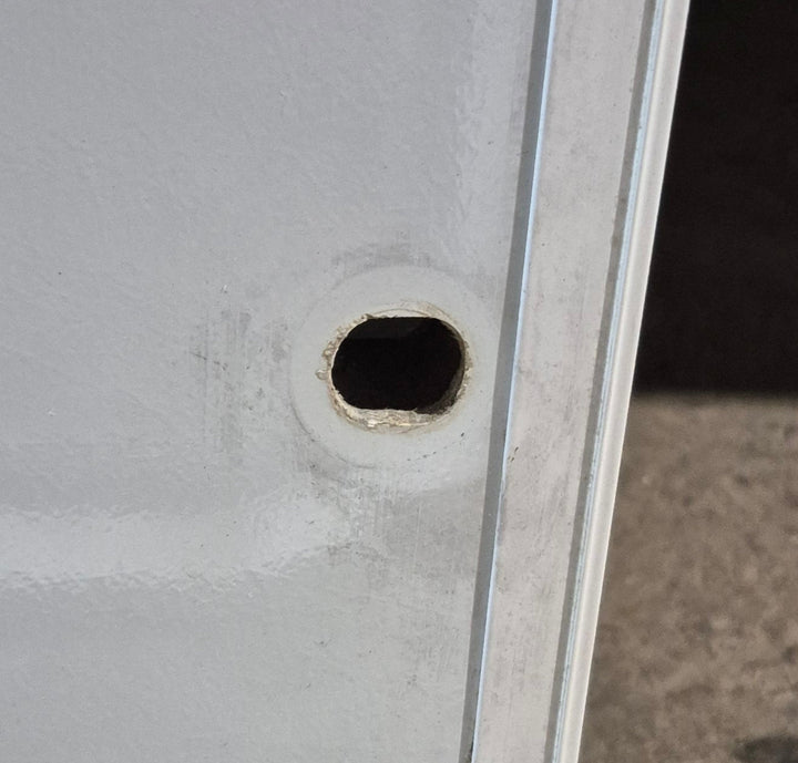 Used Radius Cornered Outdoor Kitchen Compartment Door 63 3/4" W x 51 1/2" H x 2" D - Young Farts RV Parts