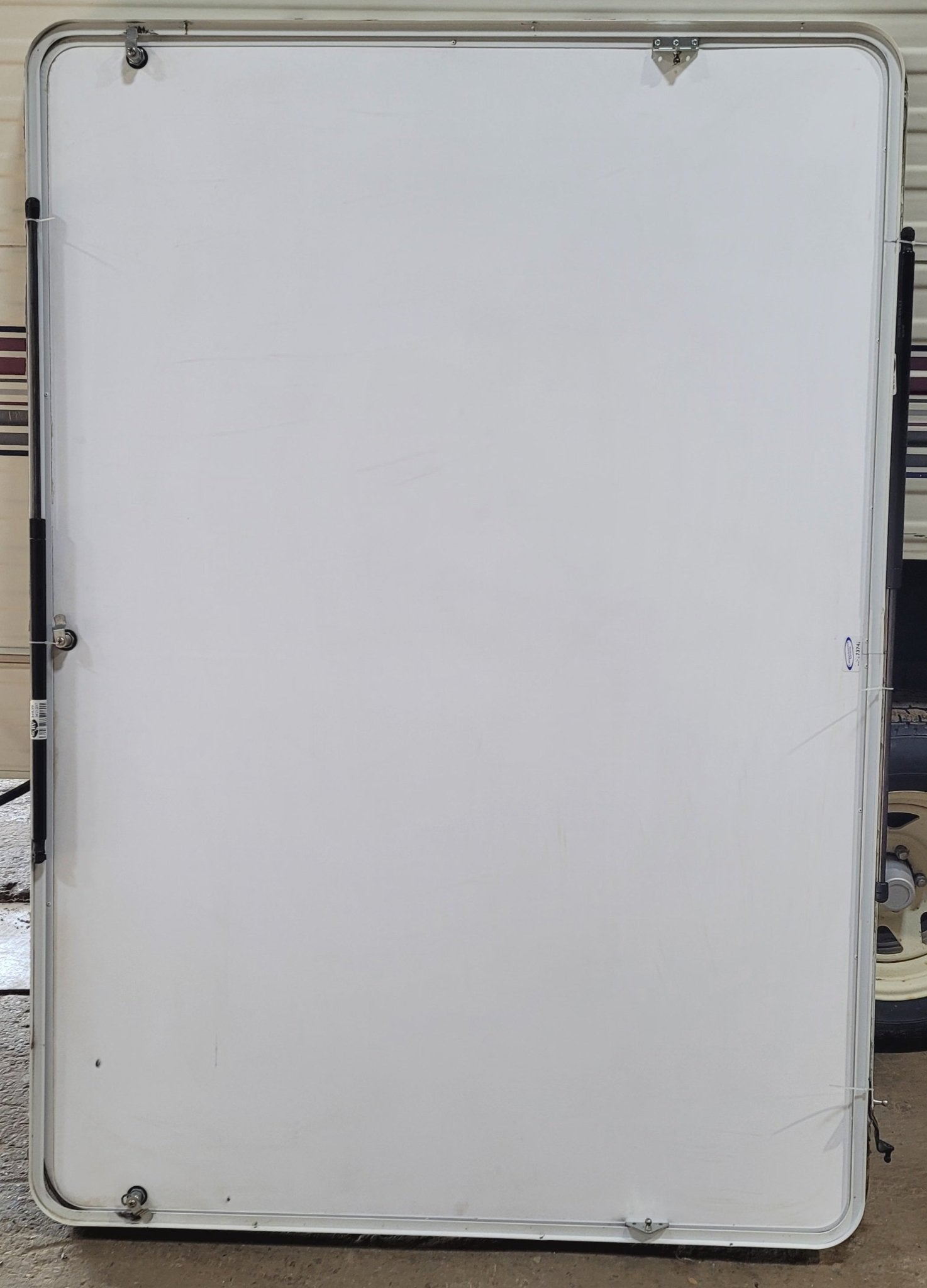 Used Radius Cornered Outdoor Kitchen Compartment Door 67 1/4" W x 47 3/8" H x 1 3/8" D - Young Farts RV Parts