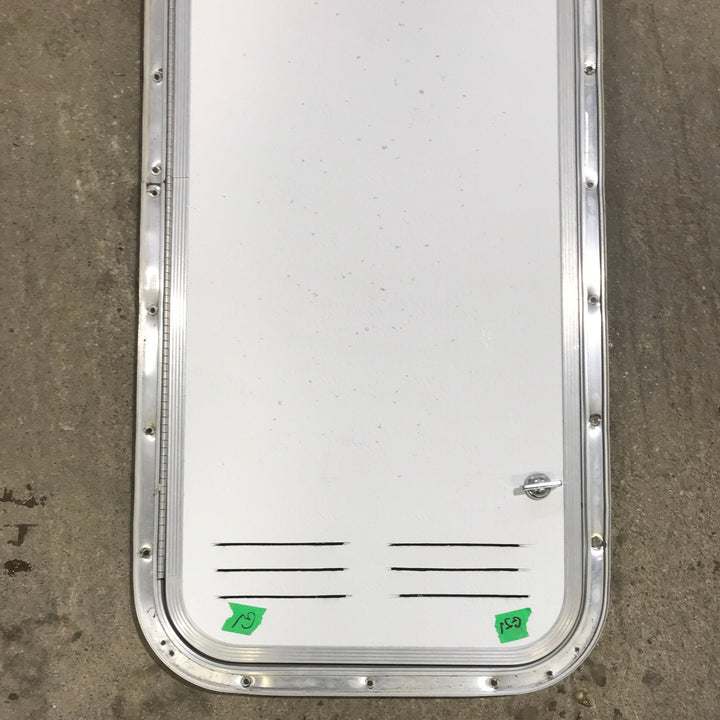 Used Radius Cornered Propane / Battery Cargo Door 13 3/4" x 31 3/4" x 3/4" D - Young Farts RV Parts
