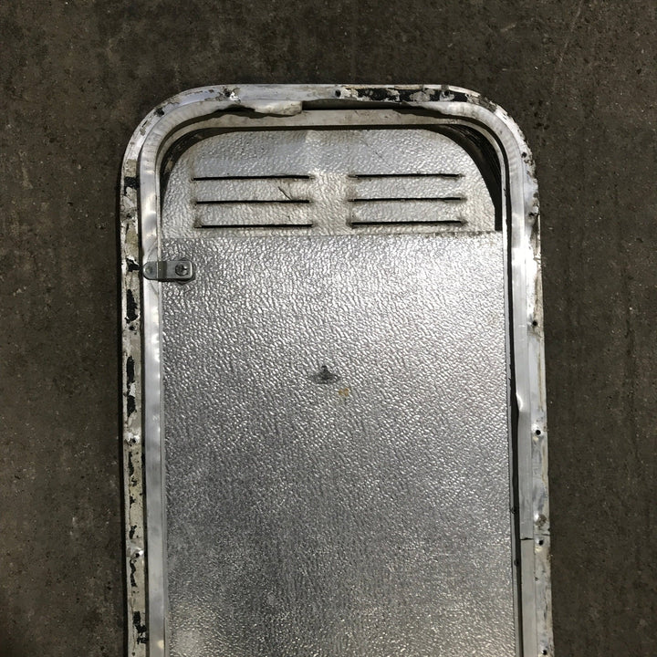 Used Radius Cornered Propane / Battery Cargo Door 13 3/4" x 31 3/4" x 3/4" D - Young Farts RV Parts