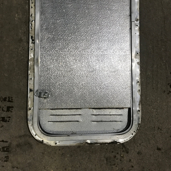 Used Radius Cornered Propane / Battery Cargo Door 13 3/4" x 31 3/4" x 3/4" D - Young Farts RV Parts