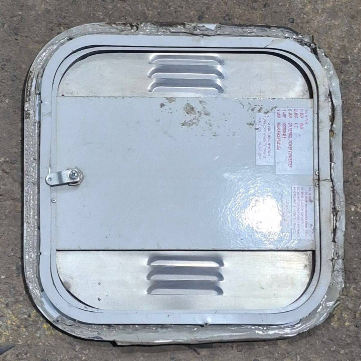 Used Radius Cornered Propane/ Battery Door - 14 7/8" X 14 7/8" X 1/2" - Young Farts RV Parts