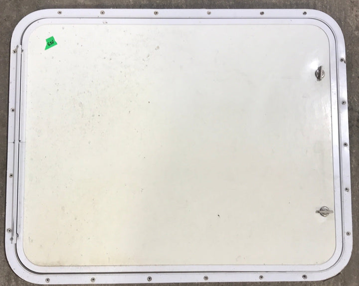 Used Radius Cornered Propane Cargo Door 29 3/4" x 23 3/4" x 3/4" D - Young Farts RV Parts