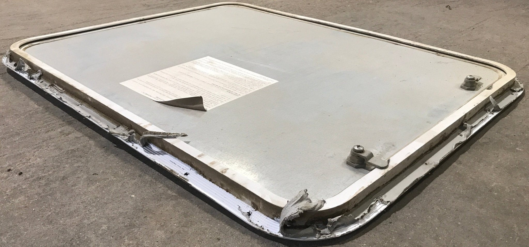 Used Radius Cornered Propane Cargo Door 29 3/4" x 23 3/4" x 3/4" D - Young Farts RV Parts