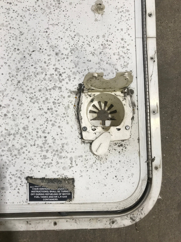 Used Radius Cornered Propane Cargo Door 29 7/8" x 25 7/8" x 3/4 "D - Young Farts RV Parts