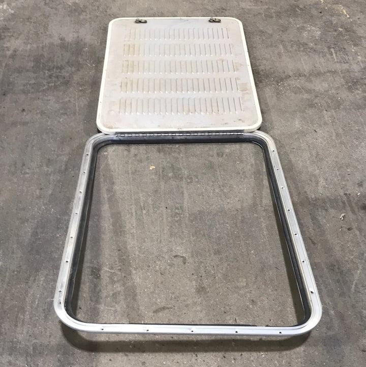 Used Radius Cornered Propane Door 31 7/8" W x 23 1/4" H X 3/4" D - Young Farts RV Parts