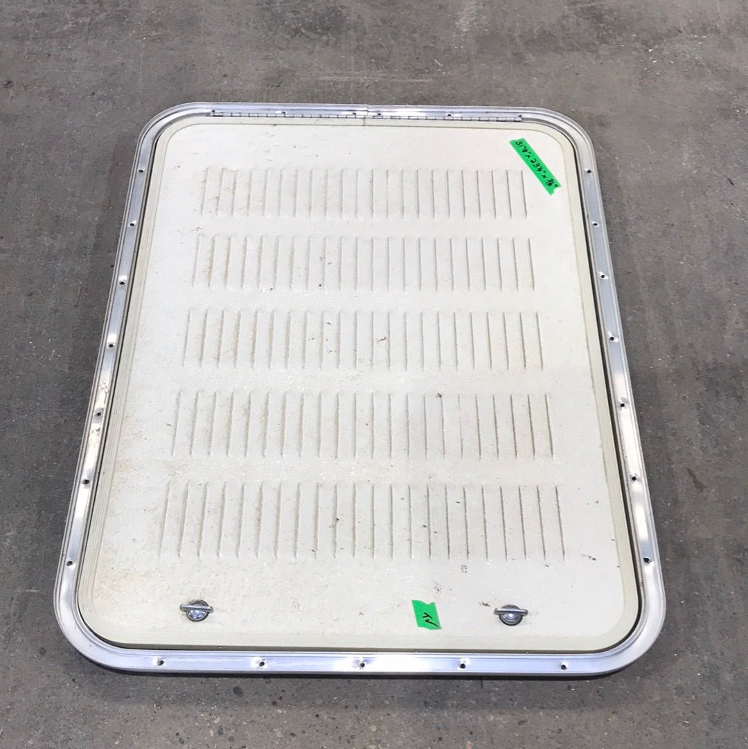 Used Radius Cornered Propane Door 31 7/8" W x 23 1/4" H X 3/4" D - Young Farts RV Parts