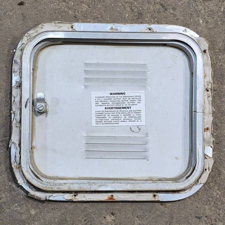 Used Radius Cornered Vented Cargo Door - 13.5 X 12 X 0.75 - Young Farts RV Parts