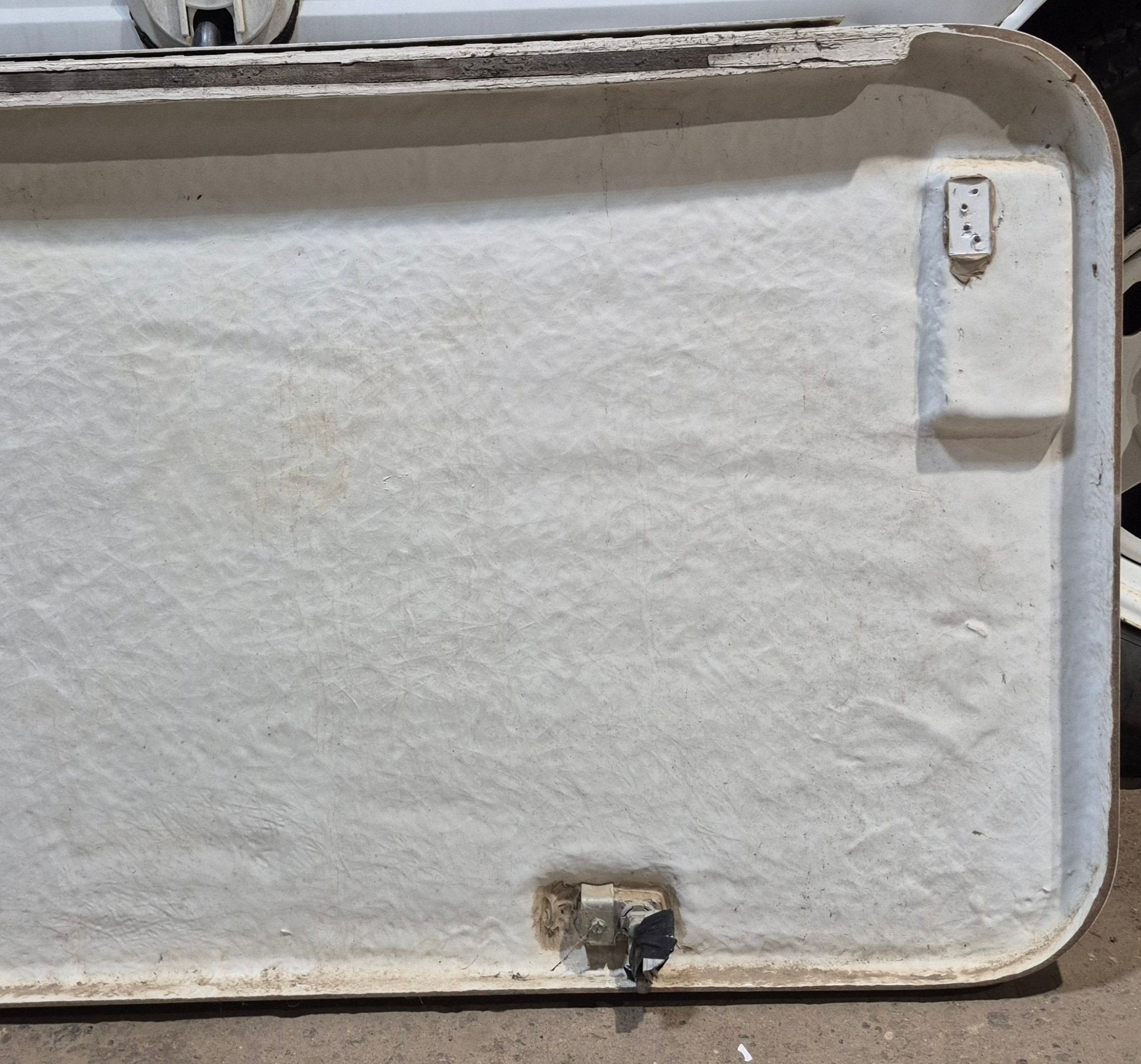 Used Radius Opening Rock Guard Cover : 52 3/4" x 25" x 1 3/8" D - Young Farts RV Parts