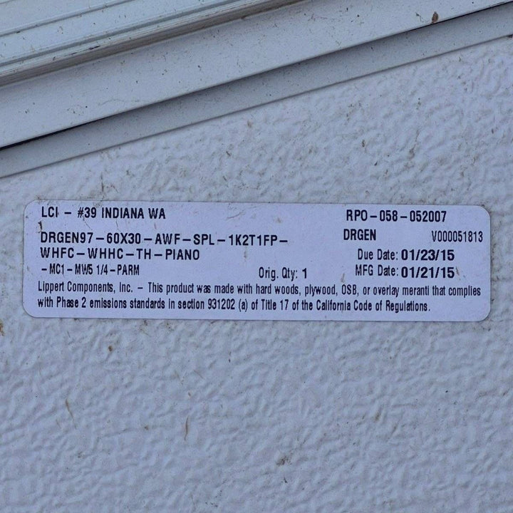 Used Radius Propane/ Battery Cargo Door - 59 5/8" X 29 3/4" X 1" - Young Farts RV Parts
