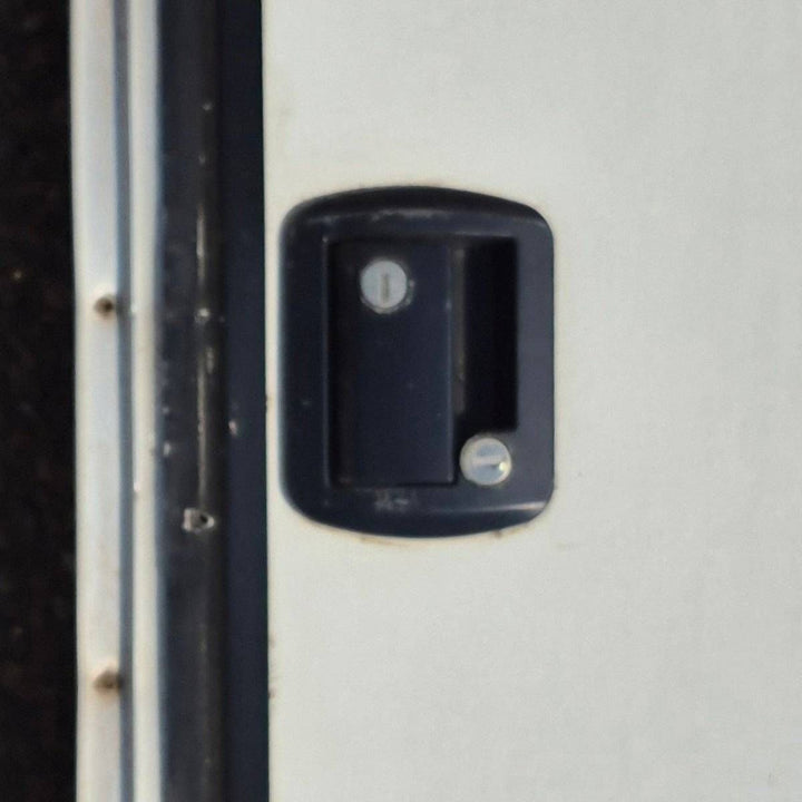 Used Radius Storage/ Teardrop Trailer Entry Door - 35 5/8" X 47 1/2" X 2" - Young Farts RV Parts