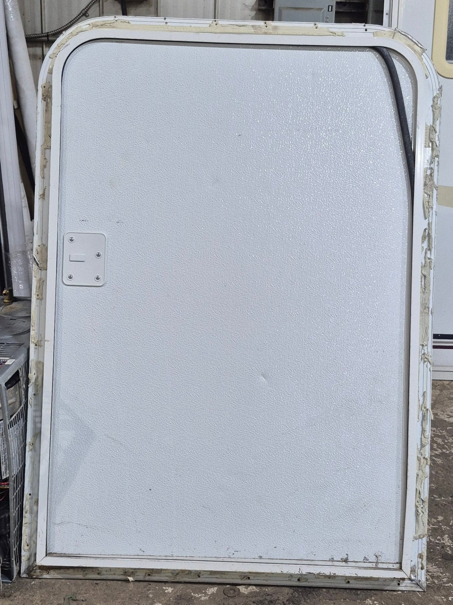 Used Radius Storage/ Teardrop Trailer Entry Door 42 1/4" x 29 3/8" x 1 1/2" D - Young Farts RV Parts
