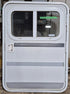 Used Radius Storage/ Teardrop Trailer Entry Door 43 1/2" x 31 1/4" x 1 1/2" D - Young Farts RV Parts