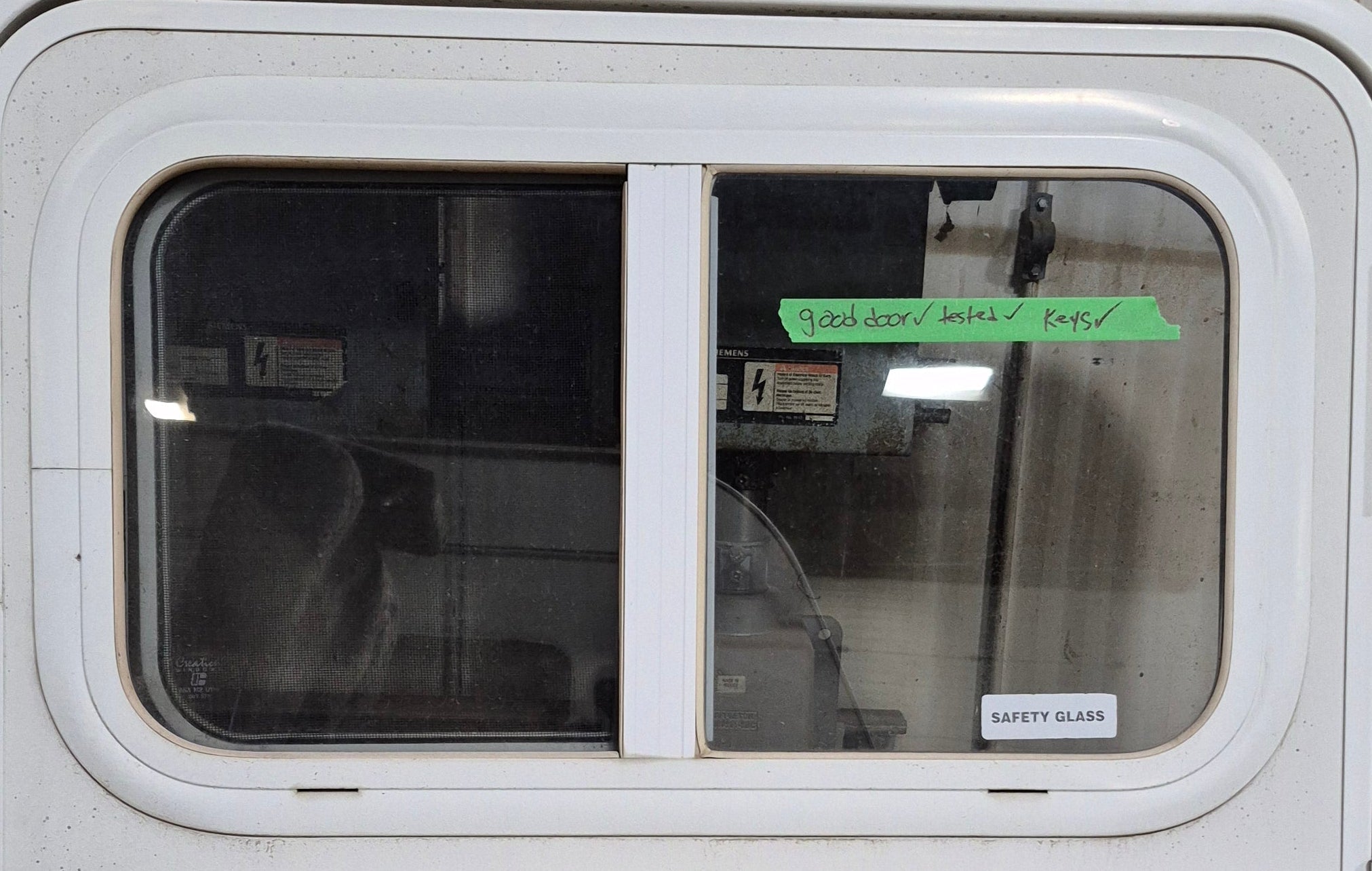 Used Radius Storage/ Teardrop Trailer Entry Door 43 1/2" x 31 1/4" x 1 1/2" D - Young Farts RV Parts