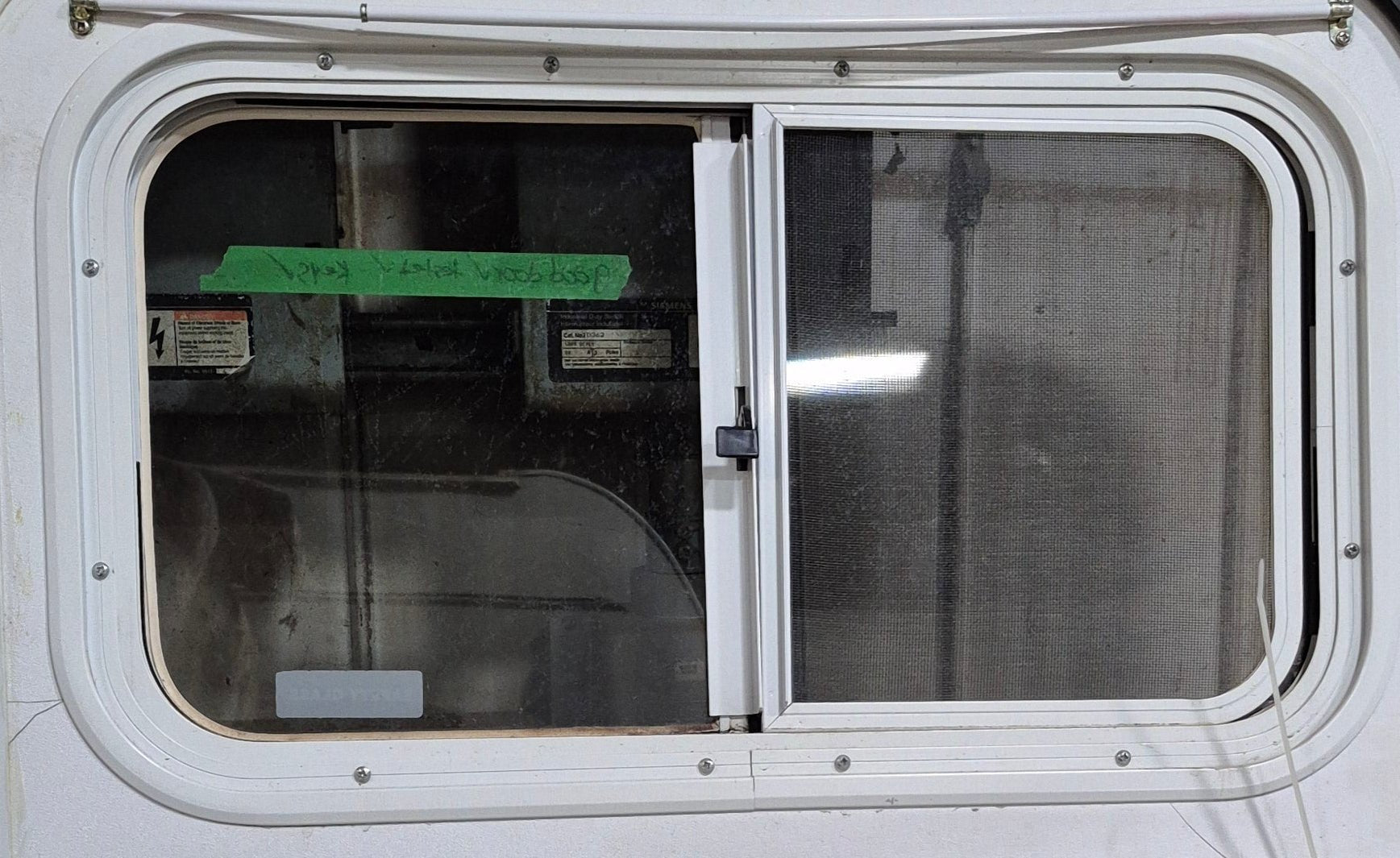 Used Radius Storage/ Teardrop Trailer Entry Door 43 1/2" x 31 1/4" x 1 1/2" D - Young Farts RV Parts