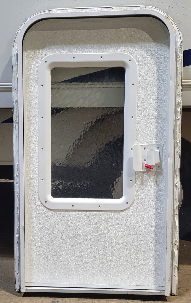 Used Radius Storage/ Teardrop Trailer Entry Door 43 7/8" x 24 1/8" x 2 1/4" D - Young Farts RV Parts