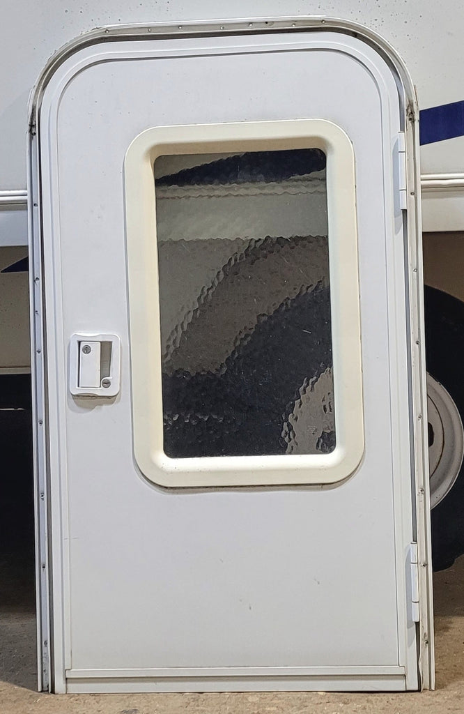 Used Radius Storage/ Teardrop Trailer Entry Door 43 7/8" x 24 1/8" x 2 1/4" D - Young Farts RV Parts