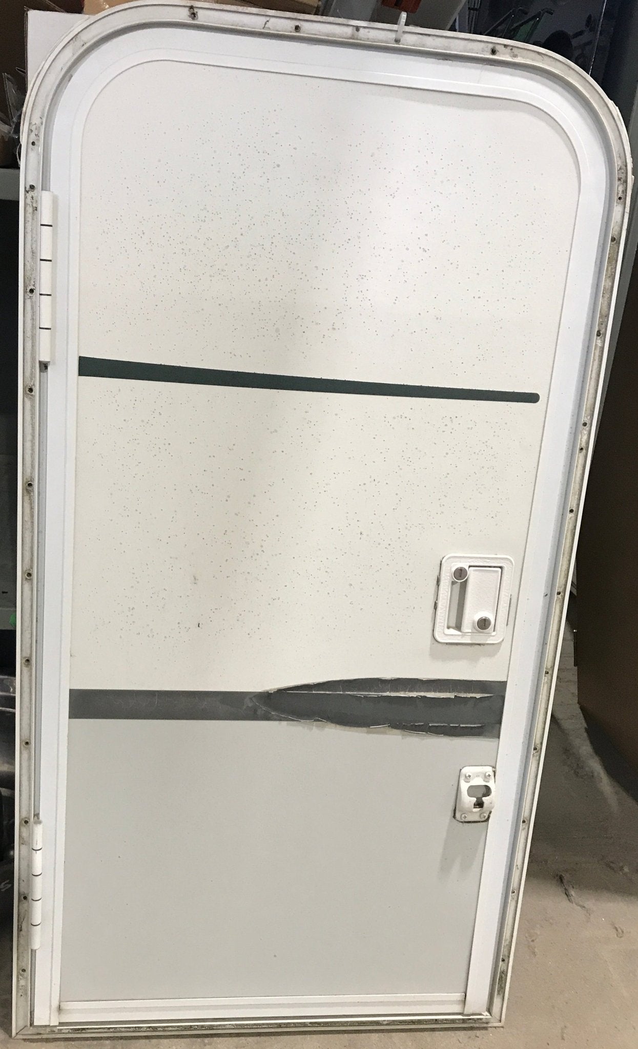 Used Radius Storage/ Teardrop Trailer Entry Door 44" x 22" x 1 1/2" D - Young Farts RV Parts