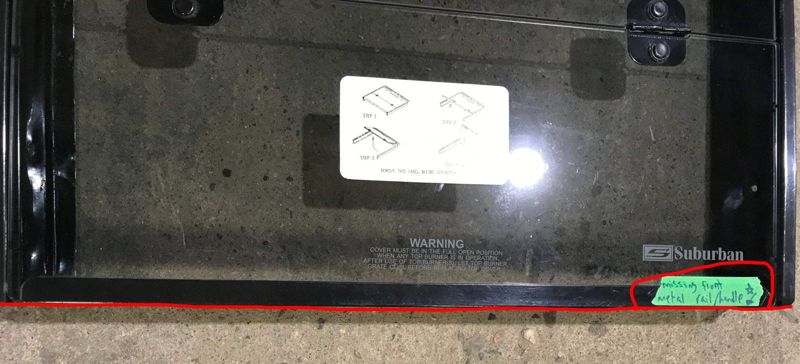 Used Replacement Glass for Suburban Stove Bi fold Cover 3085A - Young Farts RV Parts