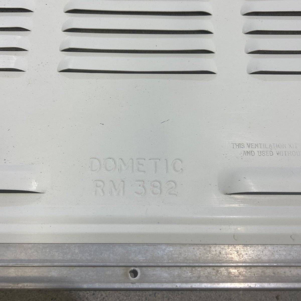 Used Retro DOMETIC (P/N UNKNOWN for RM382) - Off White Vent Door with Silver Trim - Young Farts RV Parts