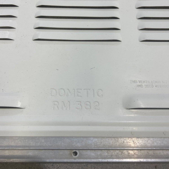Used Retro DOMETIC (P/N UNKNOWN for RM382) - Off White Vent Door with Silver Trim - Young Farts RV Parts