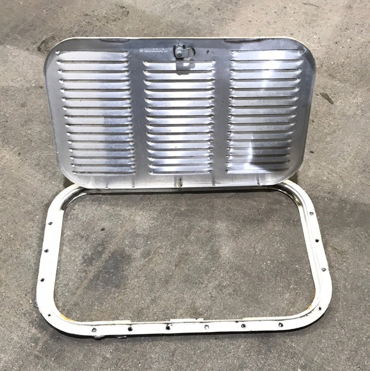 Used Retro NORCOLD 616009/ DOMETIC (P/N UNKNOWN for RM2214R) - Off White Vent Door with Silver Trim - Young Farts RV Parts