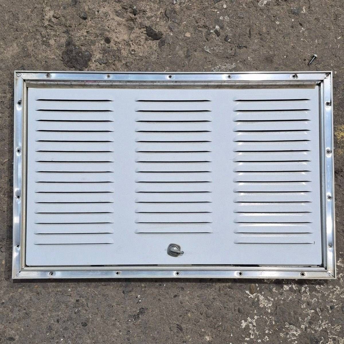 Used Retro Norcold / Dometic White Vent Door, With Silver Trim - 616010 - Young Farts RV Parts