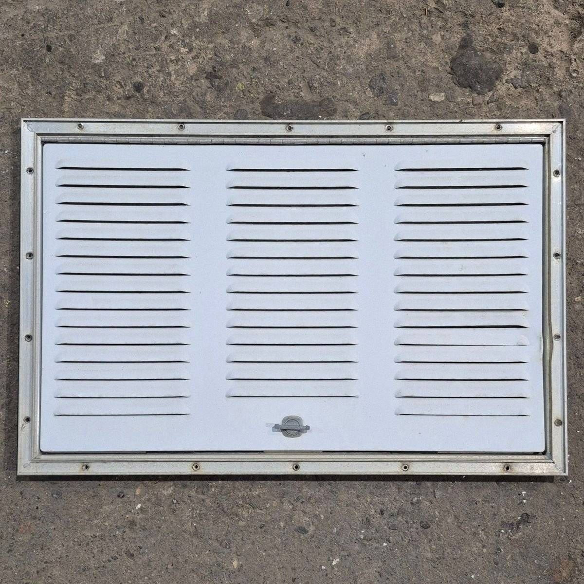 Used Retro Norcold / Dometic White Vent Door, With Silver Trim - 616010 - Young Farts RV Parts