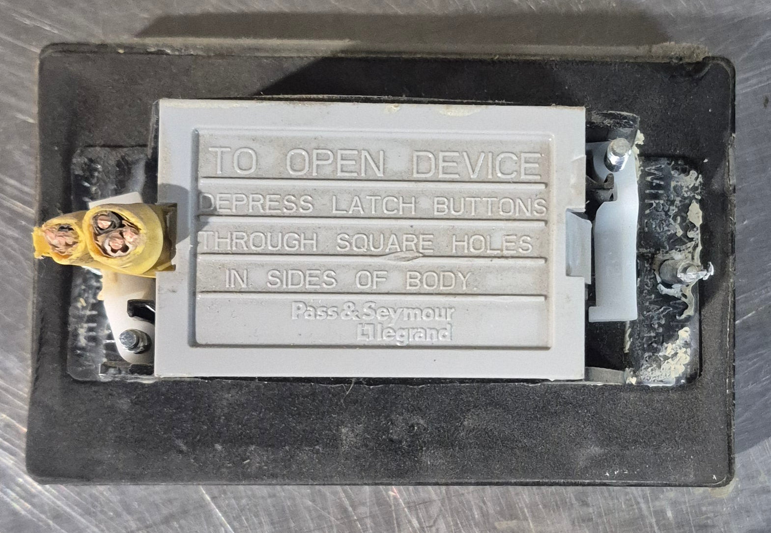 Used RV 110 Volt GFI Wall Receptacle / Outlet, Black, With Exterior Cover - Young Farts RV Parts