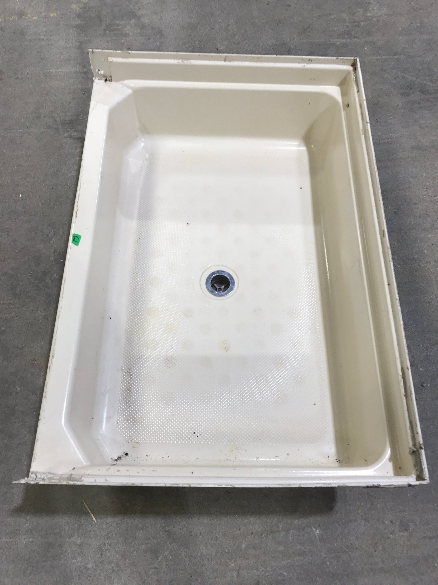 Used RV Bath Tub 35” L x 24” W - Center Drain - Young Farts RV Parts