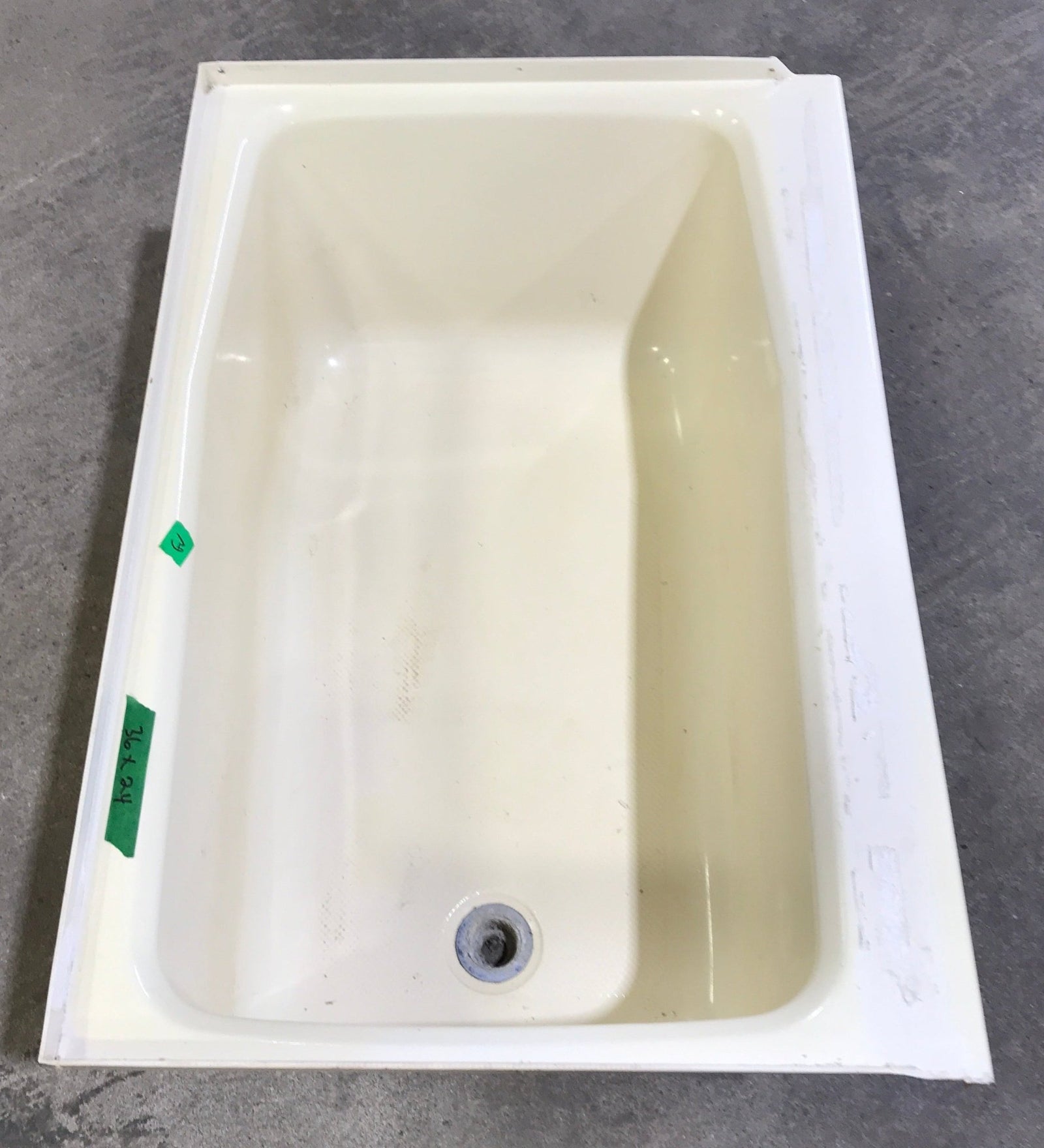 Used RV Bath Tub 36” L x 24 W ” - Left Hand Drain - Young Farts RV Parts