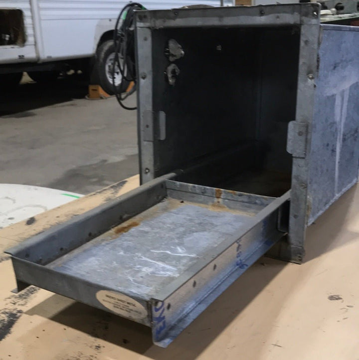 Used RV Battery Metal Box 11" W x 13 3/4" H x 16 1/4" D - Young Farts RV Parts