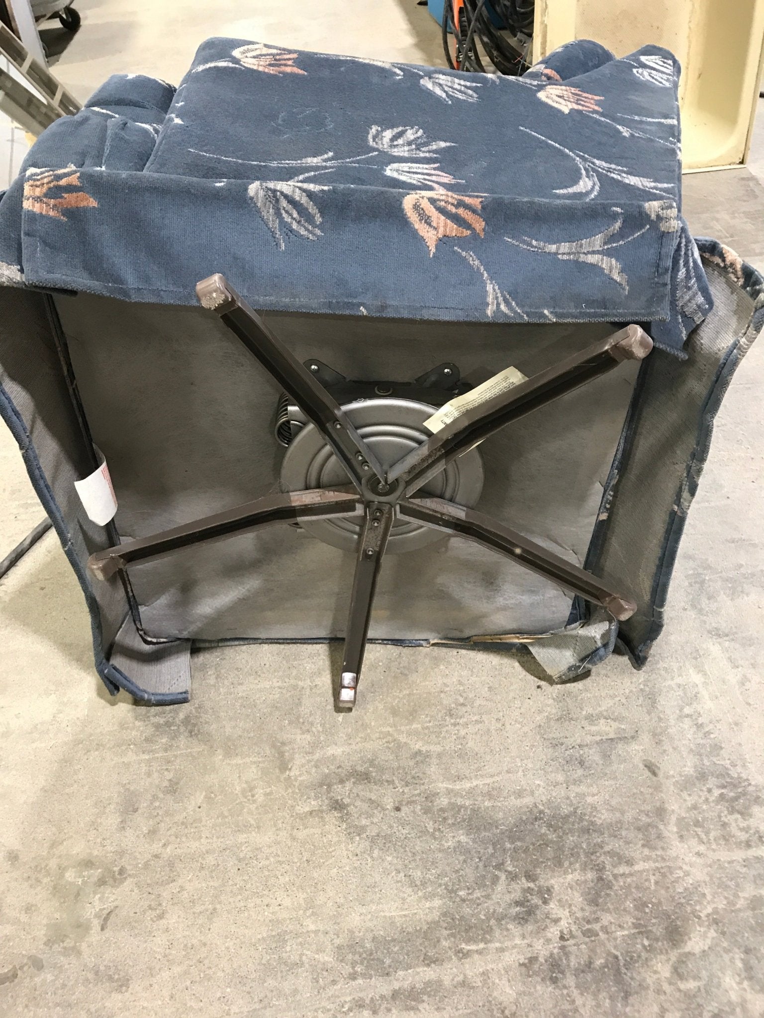 Used RV Chair - Blue with design - Young Farts RV Parts