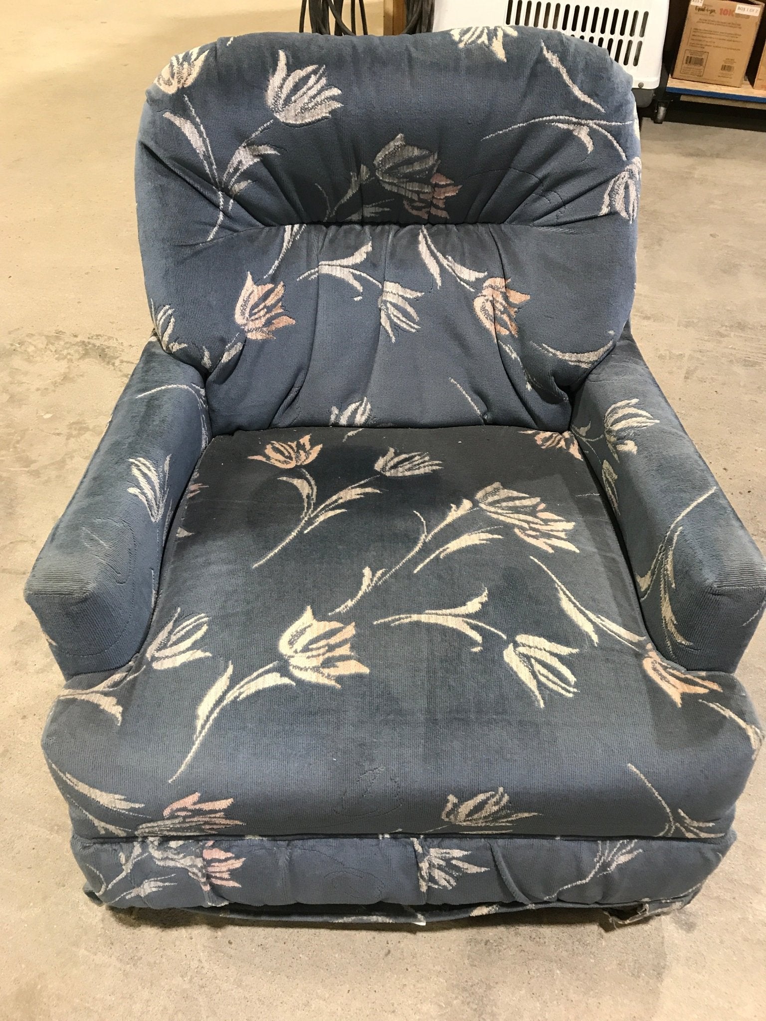 Used RV Chair - Blue with design - Young Farts RV Parts