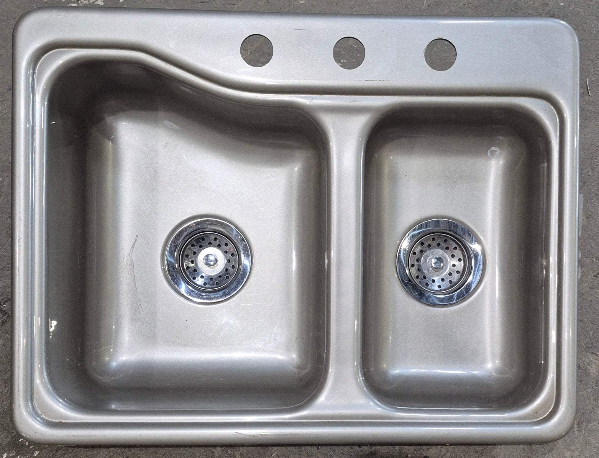 Used RV Double Kitchen Sink 24 3/4” W x 18 3/4” L - Young Farts RV Parts