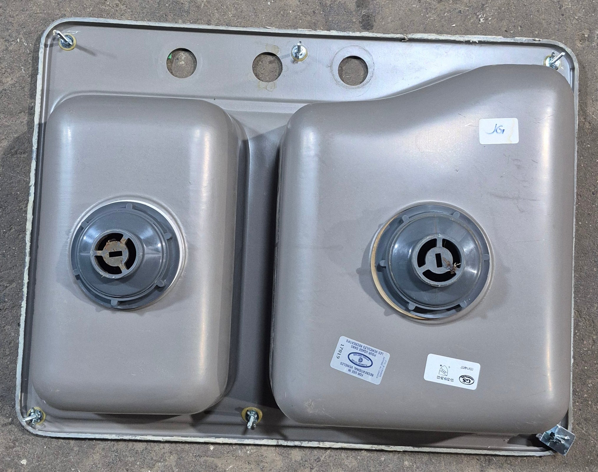 Used RV Double Kitchen Sink 24 3/4” W x 19” L - Young Farts RV Parts