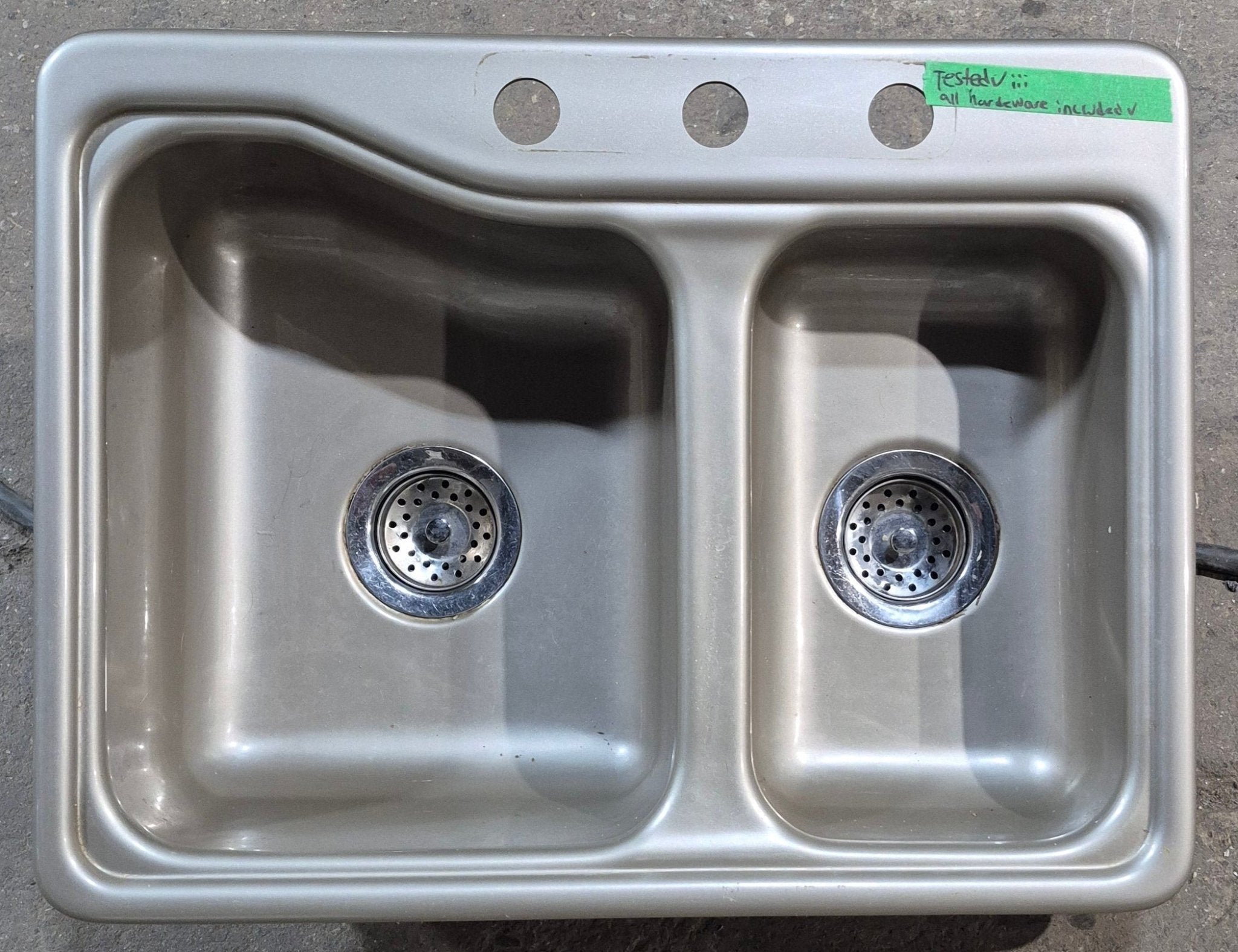 Used RV Double Kitchen Sink 24 3/4” W x 19” L - Young Farts RV Parts