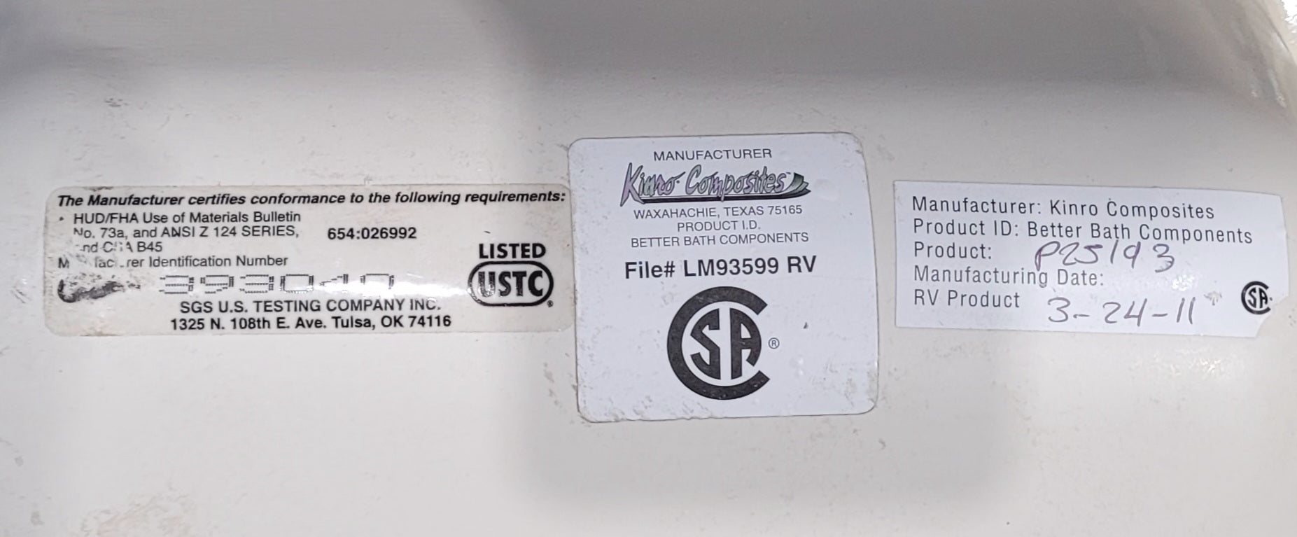 Used RV Double Kitchen Sink 24 3/8” W x 18 3/4” L - Young Farts RV Parts