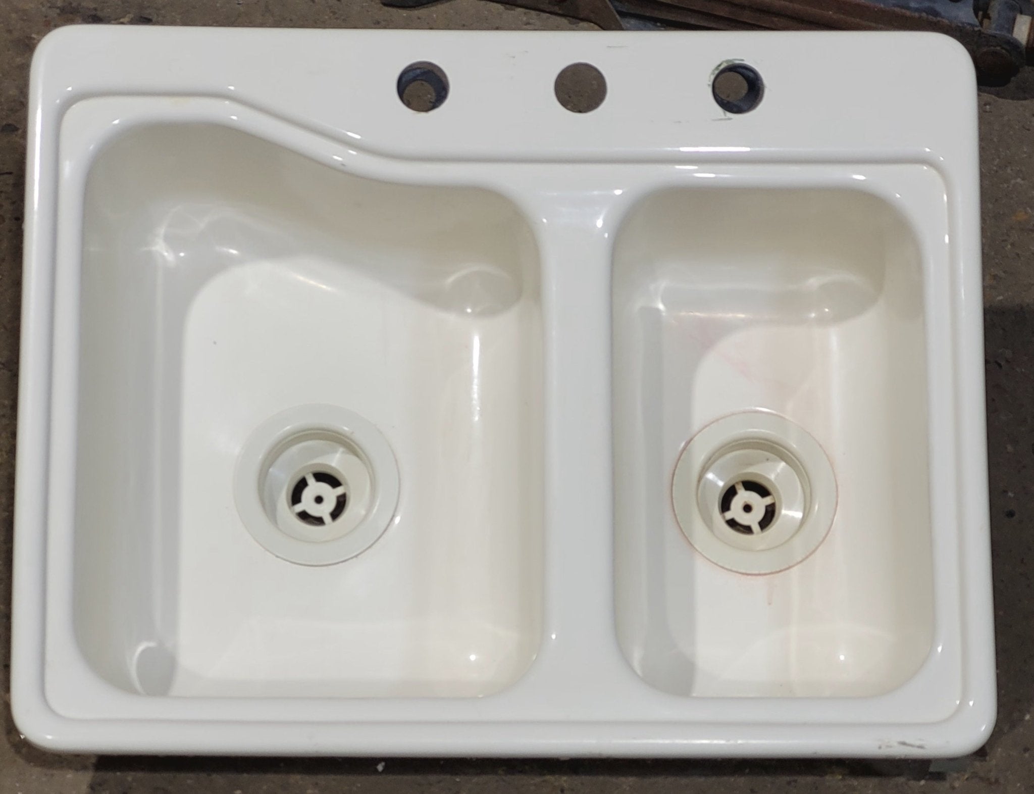 Used RV Double Kitchen Sink 24 3/8” W x 18 3/4” L - Young Farts RV Parts
