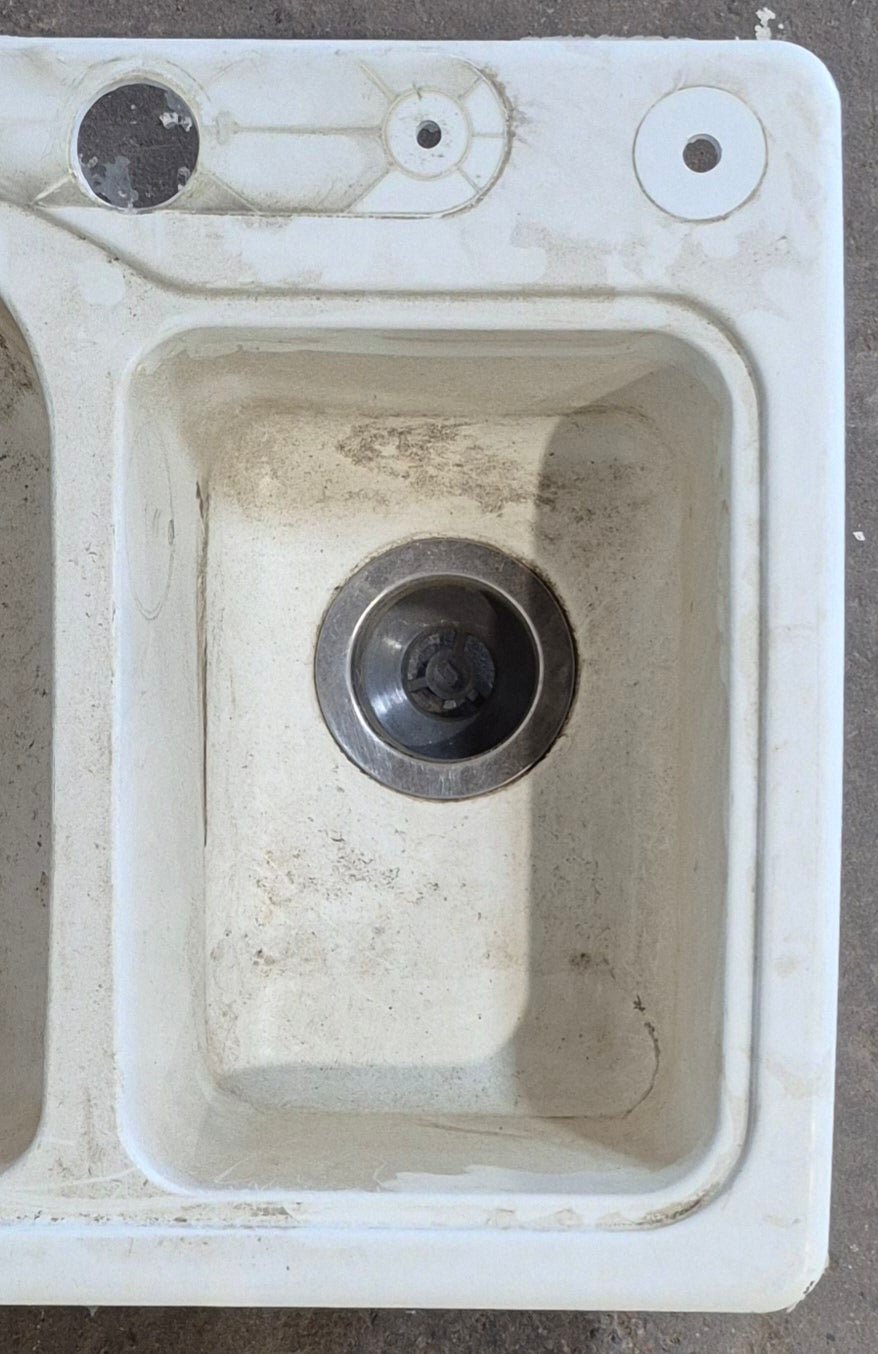 Used RV Double Kitchen Sink 27 3/8” W x 16 1/8” L - Young Farts RV Parts