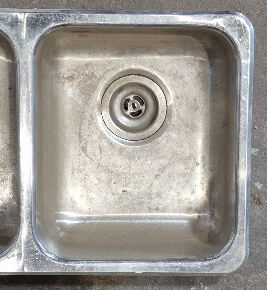 Used RV Double Kitchen Sink 27 3/8” W x 16 1/8” L - Young Farts RV Parts
